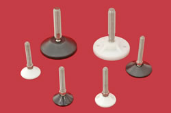 Adjustable Levelling feet - 16mm diam. stem with plastic base